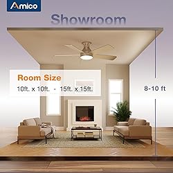 Amico Ceiling Fans with Lights, 42 Inch Low Profile