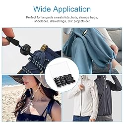 Deesea 15 PCS Plastic Cord Locks End Spring Stop