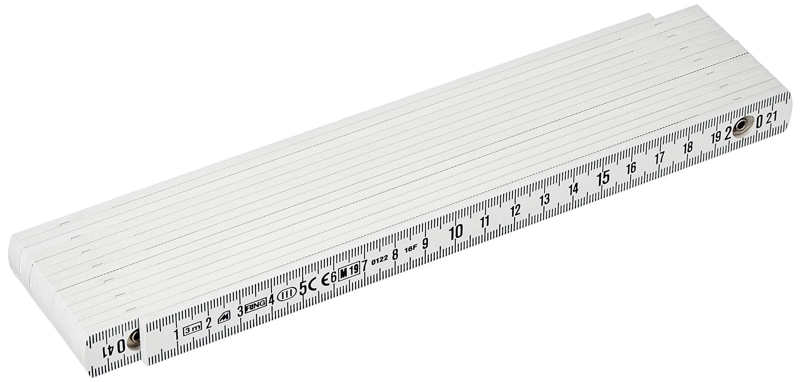 Metrica 18070 3m Fiberglass Folding Rule - White