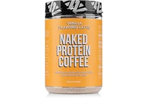 NAKED Vanilla Latte Protein Coffee - Premium Colombian Iced Coffee Protein Shake Drink, Delicious Keto Friendly and Gluten Free, 17 Servings