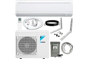 Daikin 18,000 BTU 19.5 SEER2 LV Series Ductless Mini-Split Wall Mount Heat Pump Air Conditioner with 15' Installation Kit, Wall Bracket, 1/2 Electric Whip, 30A Fuse -230V