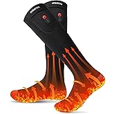 Venustas Heated Socks for Women Men, Up to 14 Hours, Rechargeable Electric Socks with Batteries for Outdoor Ski Hunting Black S