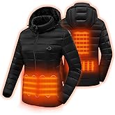 HEWINZE Women's Heated Down Jacket with Battery Pack and Detachable Hood Insulation,2X-Large