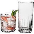Anchor Hocking Anniston Drinking Glasses Set 16 Piece Set (8 Rocks Glasses & 8 Tumbler Glasses)