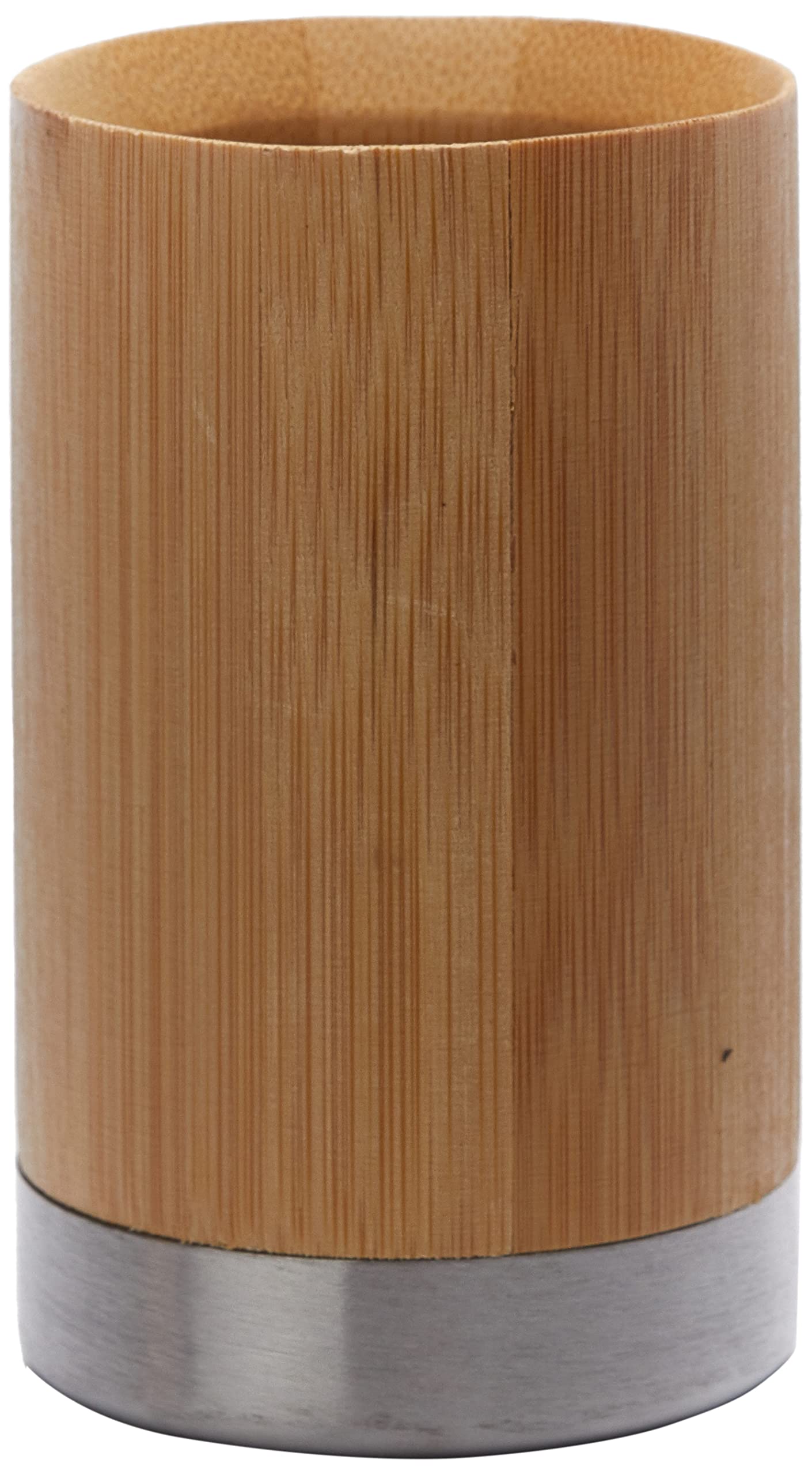 axentia Bonja Toothbrush Holder, Bathroom Accessories, Bamboo Decorative Brush Holder, Pen Box, Pen Holder, Round