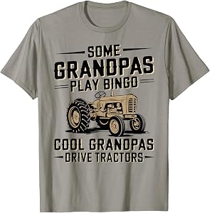 Cool Grandpas Drive Tractors Farming Farmer Father's Day Men T-Shirt