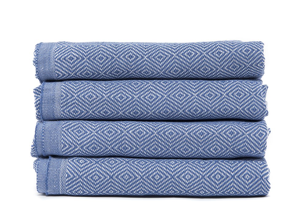 Atlantis Turkish Peshtemal Towel for Beach Bath Denim Blue Diamond