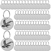 100 Pack Round Stainless Steel Blank Tags with Hole, Metal Stamping Blanks for Engraving, DIY Keychains, Pet ID Tags, Jewelry Making, and Craft Projects (Silver, 1.2 Inch)