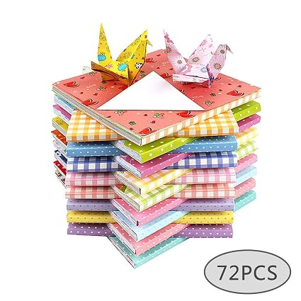 Amazoncom 72 Sheets Square 12 Types Origami Decor Craft