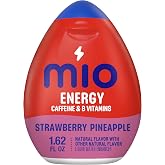 mio Energy Liquid Water Enhancer, Strawberry Pineapple, 1.62 fl oz | 90 mg Caffeine per Serving for Energy, Control Caffeine &amp; Flavor with a Squeeze, a Portable Water Enhancer for On-the-Go
