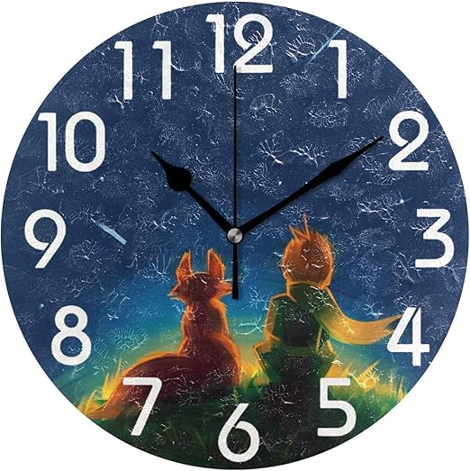 Pequeno Principe Y Zorro Sentado En La Hierba Bajo El Cielo