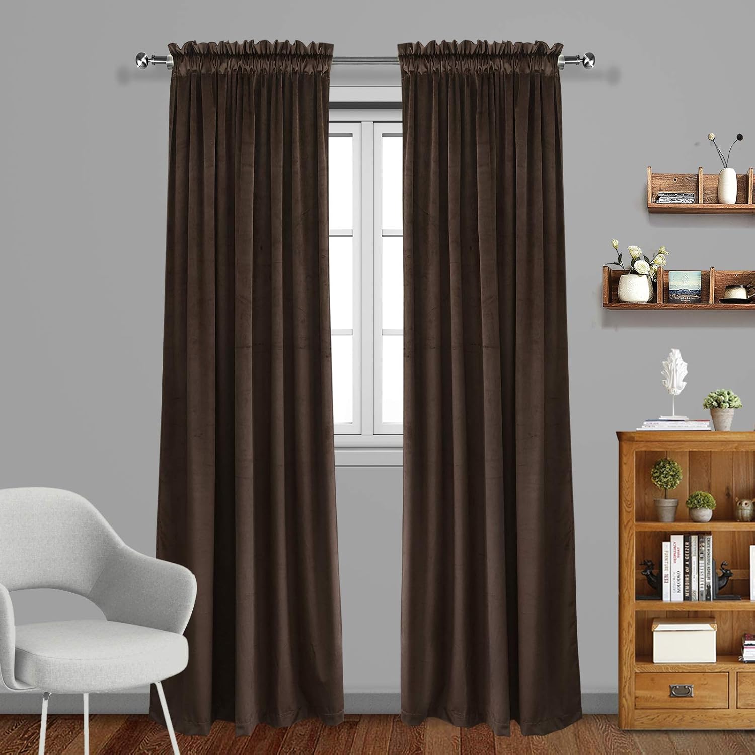 Best purple and chocolate brown kitchen curtains
