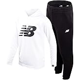 New Balance Boys Active Sweatsuit - 2 Piece Waffle Knit Hoodie Sweatshirt and Athletic Jogger Sweatpants Set for Boys