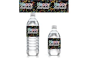DISTINCTIVS Happy Retirement Party Water Bottle Labels - 24 Stickers