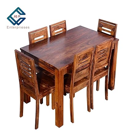 MP ENTERPRIESES Rosewood Sheesham Wood Dining Table with 6 Chairs (Brown)