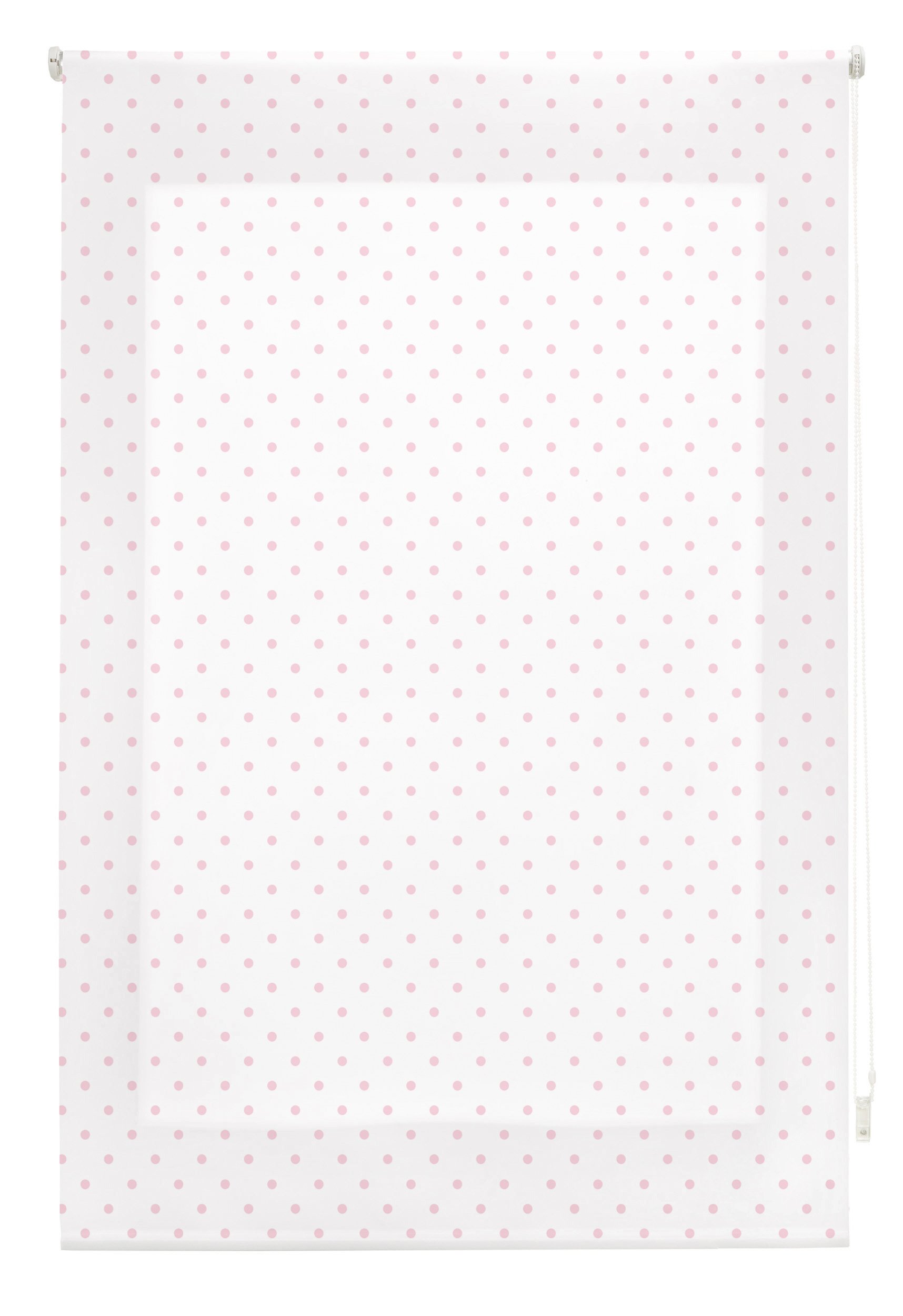 blindecor Specks Roller, Fabric, White Pink, 110 x 180 cm