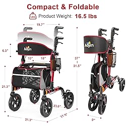 Walkers for Seniors, Rollator Walker with Seat, 350