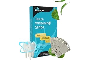 ZAFINCO Teeth Whitening Strips for a Brighter Smile - 28 Mint Flavored Sensitive Teeth Whitening Strips, Dentist Recommended,-Non Toxic, Peroxide Free & Enamel Safe - 14 Treatments, Made in USA