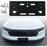 FASTCHE Front Bumper License Tag Plate Frame Bracket Holder Compatible with 2023 2024 2025 Honda Accord Front Bumper License Plate Holder Mounting Bracket Replace # HO1068147 7118030AA00