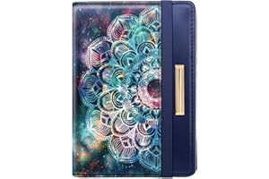 COCO ROSSI Passport Holder Cover Travel RFID Blocking Passport Cover Rose Gold Cute Flowers Passport Wallet with Elastic Band for Women