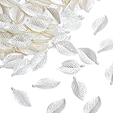 COGCHARGER 100 Pcs Leaf Charms for Jewelry Making Bulk White Acrylic Charms Pendants for Earrings Necklaces Bracelets DIY Supplies