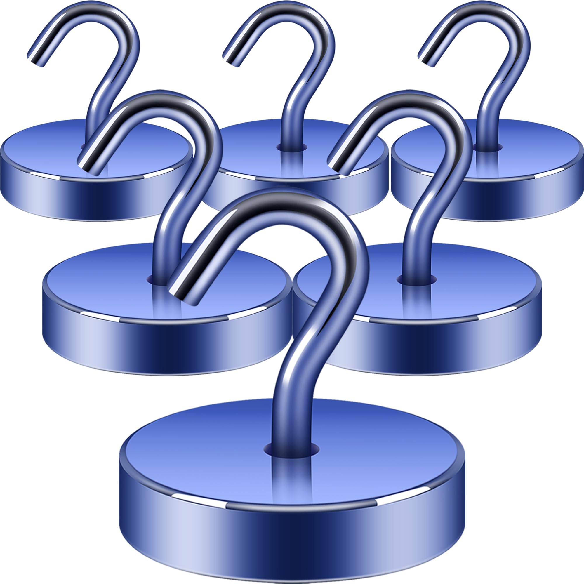 Neosmuk Magnetic Hooks, Cruise Ship Essentials, 100lb+ Heavy Duty Magnetic Hooks for Cruise Cabins, Refrigerator, Grill, Hanging, and Travel | Extra Strong Must-Haves Magnet Hook,Navyblue,Pack of 6