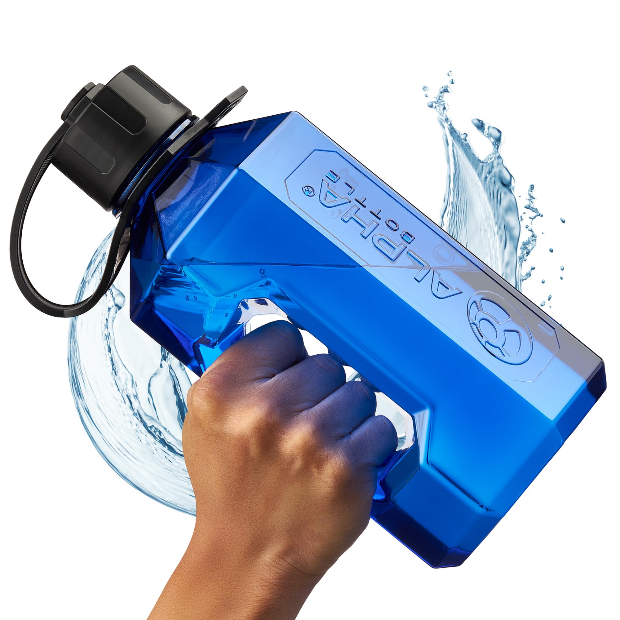 Alpha Designs | 1.6 Litre Water Bottle | Large Drinks Water Jug | Gym, Holiday, Travel | Blue