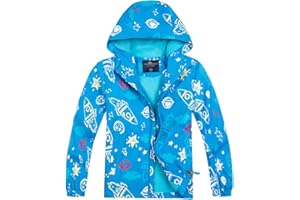 Jingle Bongala Toddler Boys' Girls' Rain Jacket Raincoat with Fleece Lightweight 2-8Years