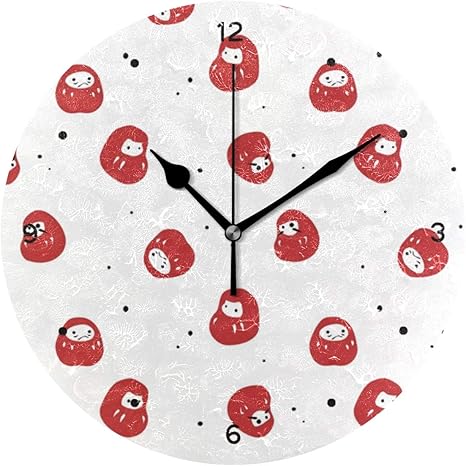 Amazon Co Jp インテリア 掛け時計 サイレント キッズ 子供 部屋 簡単 幸運だるま柄 子供 置き時計 おしゃれ 北欧 時計 壁掛け 連続秒針 電池式 並行輸入品 ホーム キッチン