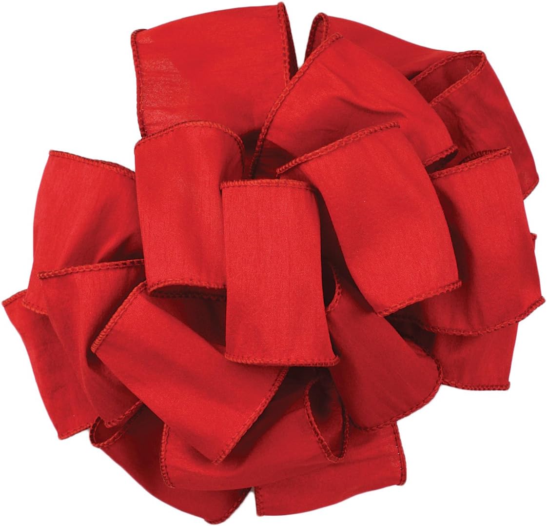 Amazon Com Offray Wired Edge Anisha Craft Ribbon 4 Inch Wide By 10 Yard Spool Red Arts Crafts Sewing