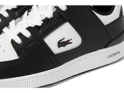 Lacoste Mens Court Cage Sneaker, BLK/WHT, 9.5