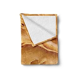 Ambesonne Peanut Butter Throw Blanket, Creamy