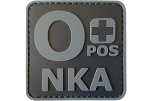 LEGEEON ACU Subdued OPOS O+ NKA Blood Type No Known Allergies Morale PVC Rubber Touch Fastener Patch