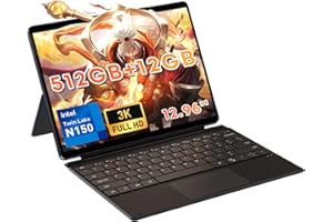 CHUWI Hi10 Max 2 in 1 Windows Tablet 12.96", Intel N150(3.6GHz), 512GB SSD 12GB LPDDR5, Windows 11 Tablet PC with Backlit Keyboard, 3K FHD IPS Touchscreen,WiFi 6, BT 5.2,Dual Camera,HDMI,USB3.2