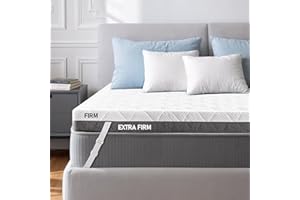 Extra Firm Mattress Topper Queen: 3 Inch Dual Firmness Flippable, Firm to Extra Firm for Back Pain, Double Sides Sleep Mattre