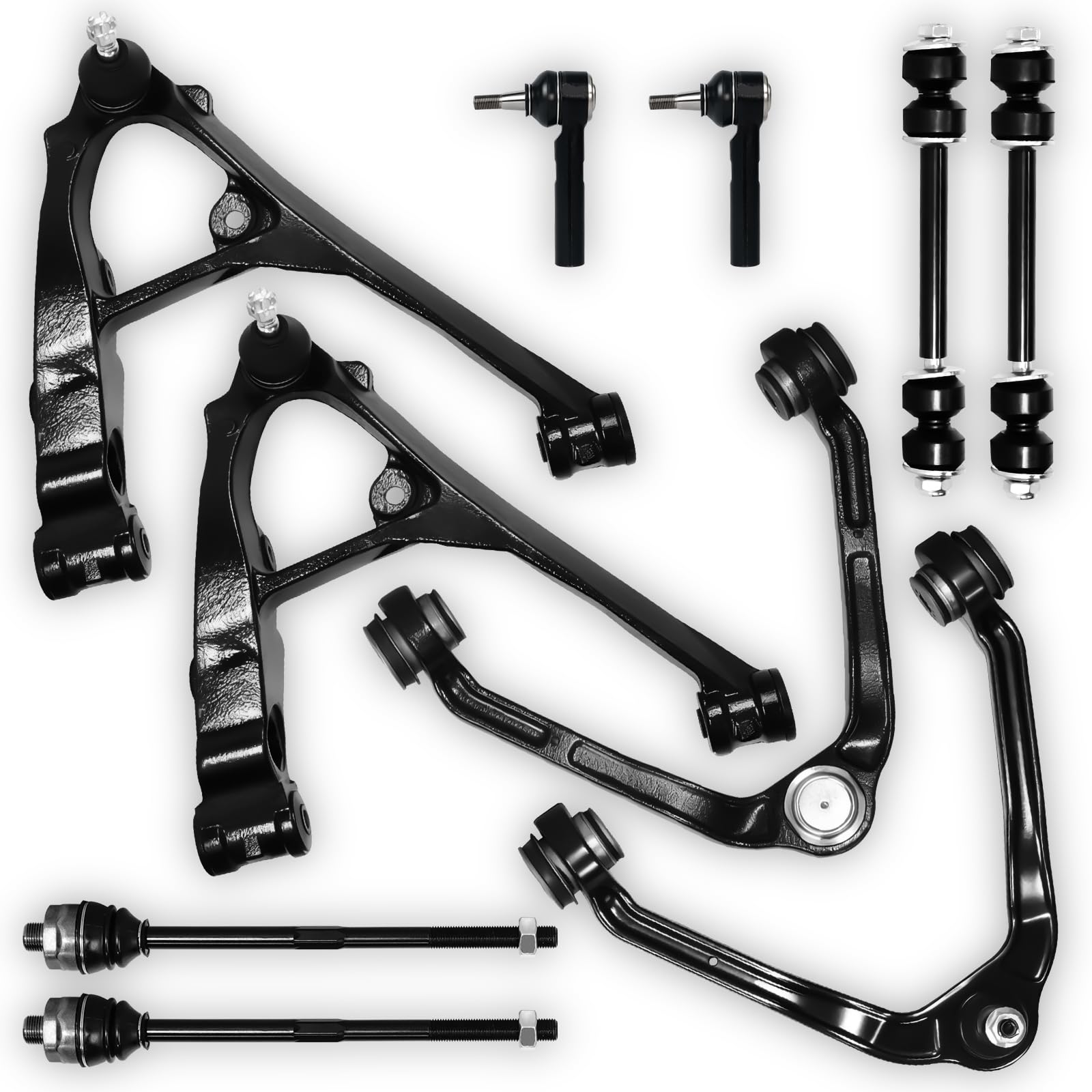 Photo 1 of Koxot 10Pcs Front Lower Upper Control Arm Sway Bar End Tie Rod Fit for Cadillac Escalade ESV EXT 2002-2006, for Chevrolet Silverado Suburban 1500 Tahoe 1999-06, Fit for GMC Sierra Yukon XL 1500 99-06