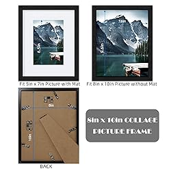 Hongkee 8x10 Black Picture Frames set of 3, Made of