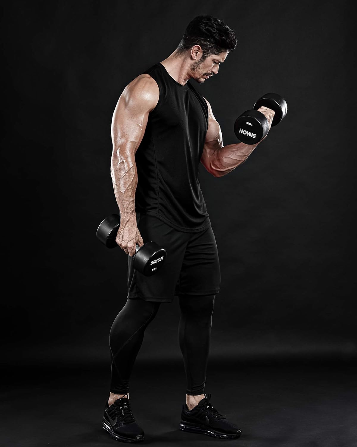 DRSKIN Men's 3 Pack Dry Fit Muscle Tank Tops Mesh Sleeveless Gym Bodybuilding Training Athletic Workout Cool Shirts: Clothing