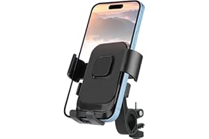 Kairiyard Motorcycle Phone Mount, 1s Auto Lock Bike Phone Holder, Bicycle Handlebar Cell Phone Mount 360 Degree Rotatable for Mountain Bike ATV Electric Scooter