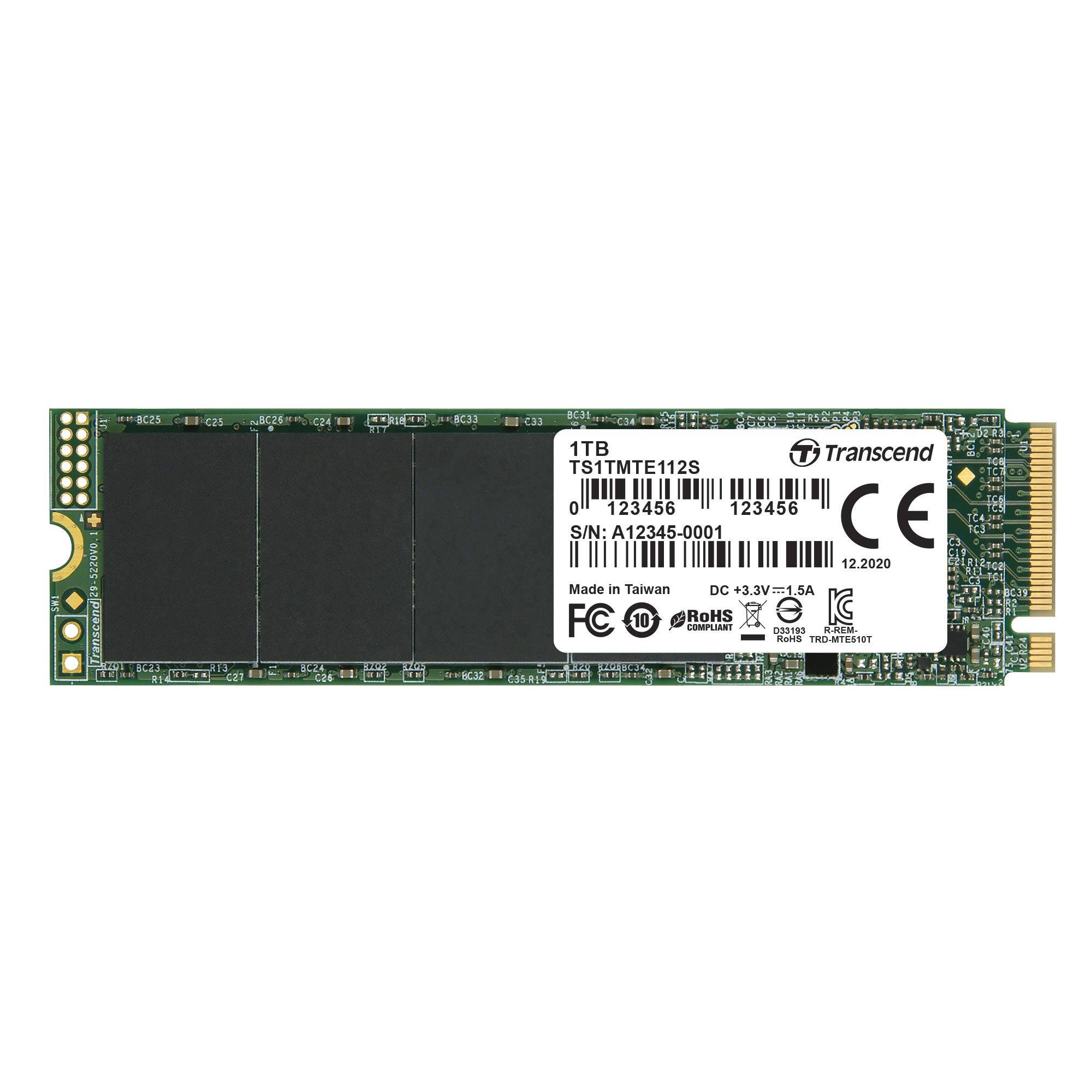 Transcend 1TB NVMe PCIe Gen3 x4 MTE112S M.2 SSD Solid State Drive TS1TMTE112S