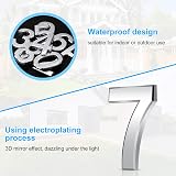 Vicloon 3D Door Numbers 3 Inch Self Adhesive Waterproof Silver (7) view 4
