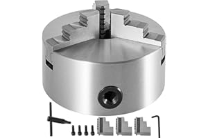 Mophorn K11-200 Lathe Chuck 8 Inch 3-jaw,Lathe Chuck Self Centering Reversible Hardened Steel With Internal and External 2 Set Jaws