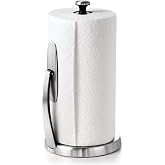 OXO Good Grips SimplyTear Paper Towel Holder Countertop for Kitchen | One-handed Tear, Weighted Stainless Steel Non-Slip Base, Countertop Organizer, Stable Dispensing, Fits any Size of Rolls