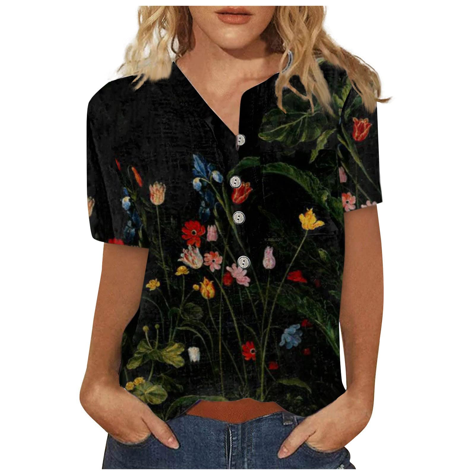 Black Summer Tops for Women 2023 Trendy Spring