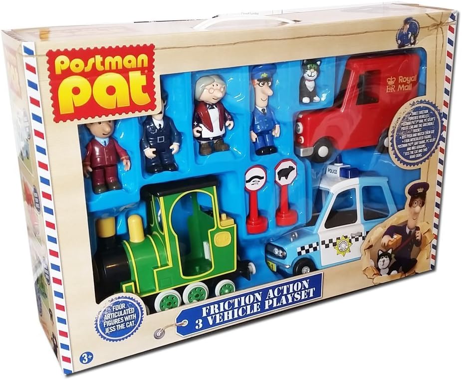 Postman Pat Friction Action 3 Vehicle Playset Amazon co uk Toys Games
