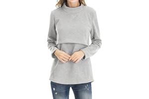 Smallshow Women's Fleece Nursing Tops Shirts Long Sleeve Breastfeeding Clothes