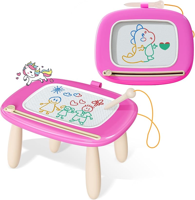 Kikidex Magnetic Drawing Board 8.7in for Toddlers Rose Doodle Board 1-3