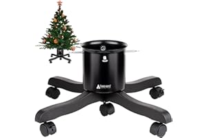 Tree Nest Christmas Tree Stand Base for Live Real Trees Tree Holder Xmas Tree Stand up to 6.5ft with Wheels 0.53 Gal Water Reservoir Goodjob Black