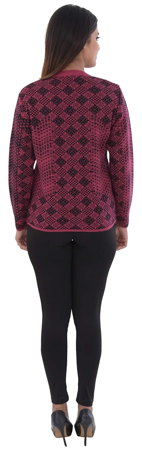dynamis women winter sweater dark pink