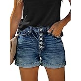 Angerella Women's Denim Shorts Mid Rise Ripped Jean Short